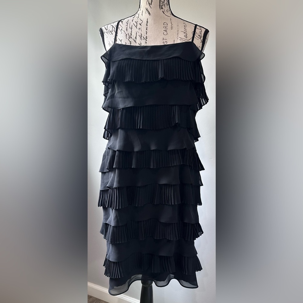 🖤🖤Calvin Klein Women’s Black Ruffle Spaghetti Strap Dress -🖤🖤 - Picture 1 of 9